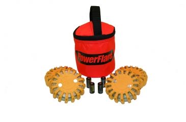 Image of Powerflare PF-200 Softpack,  4 Safety Lights,Amber LED,Red Bag,6 Batteries, Orange Shell SP6R-A-O