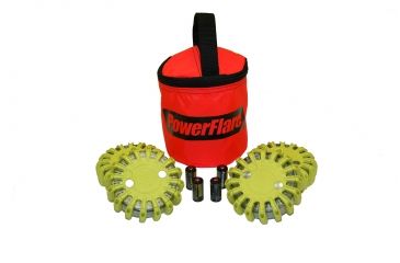 Image of Powerflare PF-200 Softpack,  4 Safety Lights,Amber LED,Red Bag,6 Batteries, Yellow Shell SP6R-A-Y