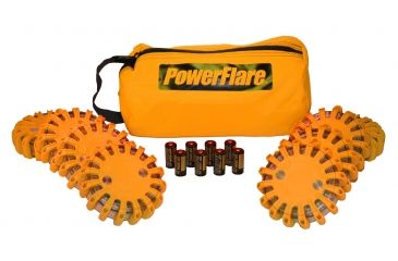 Image of Powerflare PF-200 Softpack,  8 Safety Lights,Amber LED,Orange Bag,8 Batteries, Orange Shell SP8O-A-O