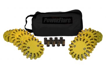 Image of Powerflare PF-200 Softpack,  8 Safety Lights,Amber LED,Black Bag,8 Batteries, Yellow Shell SP8BK-A-Y