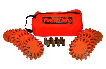 Image of Powerflare PF-200 Softpack,  8 Safety Lights,Amber LED,Red Bag,8 Batteries, Orange Shell SP8R-A-O