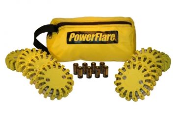 Image of Powerflare PF-200 Softpack,  8 Safety Lights,Amber LED,Yellow Bag,8 Batteries, Yellow Shell SP8Y-A-Y