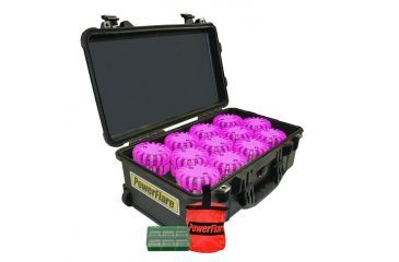 Image of Powerflare PF-200 Incident Command Pack - 24 Lights,Infrared LED,Black Case, 24 Batteries, Hot Pink Shell PFPACK24BK-I-HP