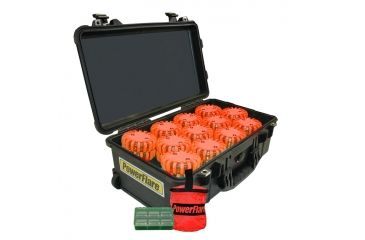 Image of Powerflare PF-200 Incident Command Pack - 60 Lights,Amber LED,Black Case,60 Batteries, Orange Shell PFPACK60BK-A-O