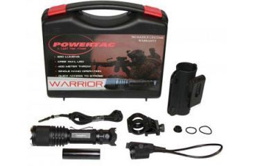 Image of PowerTac Warrior Weapon Package LED Flashlight 650 Lumens, Black
