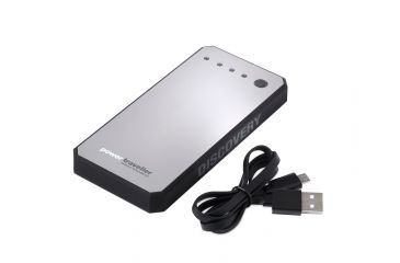 Image of PowerTraveller Discovery Compact Charger, Black/Chrome, 5.3 x 2.5 x .59 in PTL-DISC001