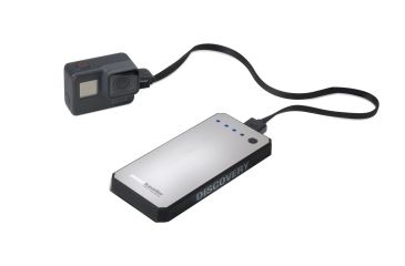 Image of PowerTraveller Discovery Compact Charger, Black/Chrome, 5.3 x 2.5 x .59 in PTL-DISC001