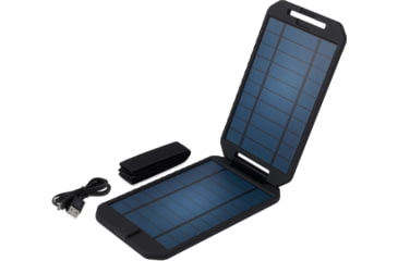 Image of PowerTraveller Extreme Solar Charger, Black/Orange Striping, 7.91 x 4.48 x .62 in, PTL-EXTSL001