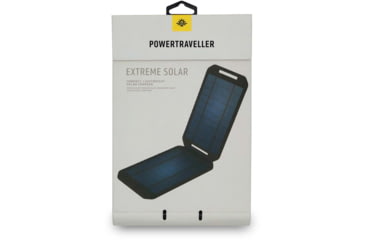 Image of PowerTraveller Extreme Solar Charger, Black/Orange Striping, 7.91 x 4.48 x .62 in, PTL-EXTSL001