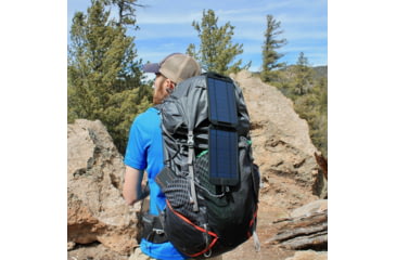 Image of PowerTraveller Extreme Solar Charger, Black/Orange Striping, 7.91 x 4.48 x .62 in, PTL-EXTSL001