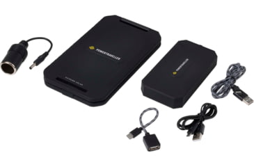 Image of PowerTraveller Extreme Solar powered Charger, Black/Orange Striping, Battery -5.3 x 2.8 x .78 mm, solar -7.91 x 4.48 x , PTL-EXT001
