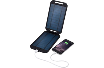 Image of PowerTraveller Extreme Solar powered Charger, Black/Orange Striping, Battery -5.3 x 2.8 x .78 mm, solar -7.91 x 4.48 x , PTL-EXT001