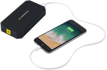 Image of PowerTraveller Extreme Solar powered Charger, Black/Orange Striping, Battery -5.3 x 2.8 x .78 mm, solar -7.91 x 4.48 x , PTL-EXT001