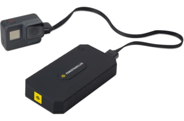 Image of PowerTraveller Extreme Solar powered Charger, Black/Orange Striping, Battery -5.3 x 2.8 x .78 mm, solar -7.91 x 4.48 x , PTL-EXT001