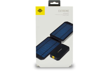 Image of PowerTraveller Extreme Solar powered Charger, Black/Orange Striping, Battery -5.3 x 2.8 x .78 mm, solar -7.91 x 4.48 x , PTL-EXT001