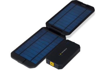 Image of PowerTraveller Extreme Solar powered Charger, Black/Orange Striping, Battery -5.3 x 2.8 x .78 mm, solar -7.91 x 4.48 x , PTL-EXT001