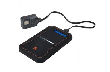 Image of PowerTraveller Mini-G Charger, Black/Orange Striping, 7.5 x 4.3 x .70 in PTL-MNG001
