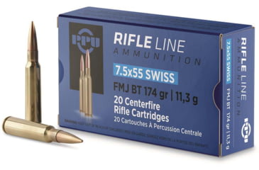 Image of Ppu Ammo 7.5x55 Swiss 174gr. Fmj 20-pack