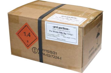 Image of PPU 9mm Luger Case Lot 124 Grain Full Metal Jacket (FMJ) Brass Cased Centerfire Pistol Ammo, 1000 Rounds, 684