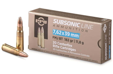 Image of Ppu Ammo Subsonic 7.62x39 182gr. Fmj 20-pack