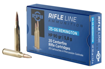 Image of PPU Standard Rifle .25-06 Remington 90 Grain Hollow Point Brass Cased Rifle Ammo, 20 Rounds, PP2506H