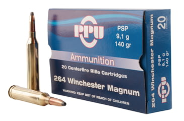 Image of PPU PP264 Standard Rifle 264 Win Mag 140 Gr Pointed Soft Point PSP 20 Bx/ 10