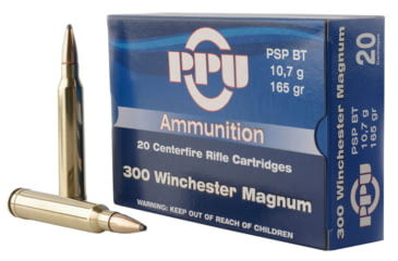 Image of PPU PP3002 Standard Rifle 300 Win Mag 165 Gr Pointed Soft Point Boat Tail PSPB