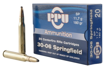 Image of PPU PP30063 Standard Rifle 30-06 Springfield 180 Gr Soft Point SP 20 Bx/ 10 C