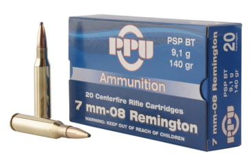 Image of PPU PP708 Metric Rifle 7mm-08 Rem 140 Gr Pointed Soft Point Boat Tail PSPBT 2