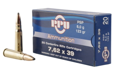 Image of PPU PP76239P Metric Rifle 7.62x39mm 123 Gr Pointed Soft Point PSP 20 Bx/ 50 C