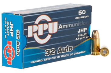 Image of PPU Defense .32 ACP 71 Grain Jacketed Hollow Point Brass Cased Pistol Ammo, 50 Rounds, PPD32A