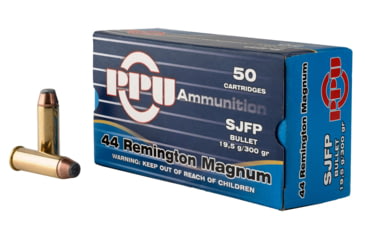 Image of PPU PPH44MF Handgun 44 Rem Mag 300 Gr Semi Jacketed Flat Point SJFP 50 Bx/ 10