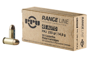 Image of PPU PPR45 Range 45 ACP 230 Gr Full Metal Jacket 50 Bx/ 10 Cs