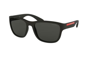 Image of Prada ACTIVE PS01US Sunglasses DG05S0-59 - Black Rubber Frame, Grey Lenses