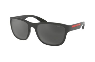 Image of Prada ACTIVE PS01US Sunglasses UFK5L0-59 - Grey Rubber Frame, Grey Mirror Black Lenses
