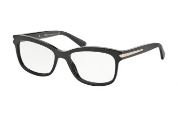 Image of Prada ARROW PR10RV Single Vision Prescription Eyeglasses 1AB1O1-55 - Black Frame