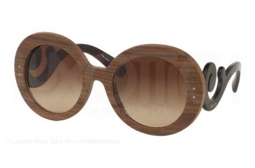 Image of Prada BAROQUE PR27RS Single Vision Prescription Sunglasses PR27RS-IAM6S1-55 - Lens Diameter 55 mm, Frame Color Nut Canaletto