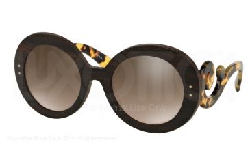 Image of Prada BAROQUE PR27RS Single Vision Prescription Sunglasses PR27RS-UBT4O2-55 - Lens Diameter 55 mm, Frame Color Ebony Malabar