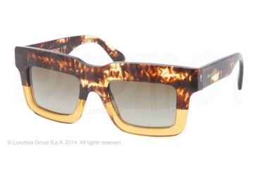 Image of Prada CAST PR11QS Bifocal Prescription Sunglasses PR11QS-DG61X1-48 - Lens Diameter 48 mm, Frame Color Spotted Brown On Yellow