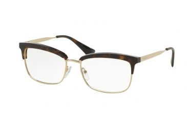 Image of Prada CINEMA' PR08SV Single Vision Prescription Eyeglasses 2AU1O1-53 - Havana Frame