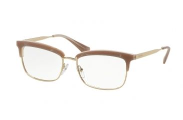 Image of Prada CINEMA' PR08SV Single Vision Prescription Eyeglasses UEC1O1-53 - Opal Powder/pink/opal Powder Frame