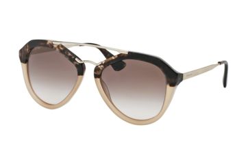 Image of Prada CINEMA' PR12QS Single Vision Prescription Sunglasses PR12QS-ROZ0A6-54 - Lens Diameter 54 mm, Frame Color Brown Havana Grad Brown