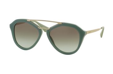 Image of Prada CINEMA' PR12QS Single Vision Prescription Sunglasses PR12QS-TKQ4K1-54 - Lens Diameter 54 mm, Frame Color Opal Dark Green On Green