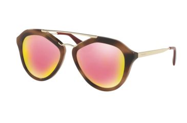 Image of Prada CINEMA PR12QSA Single Vision Prescription Sunglasses PR12QSA-USG5L2-54 - Lens Diameter 54 mm, Frame Color Striped Brown