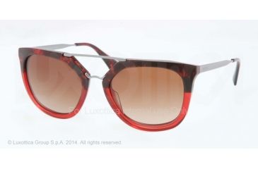 Image of Prada CINEMA' PR13QS Single Vision Prescription Sunglasses PR13QS-RO01Z1-54 - Lens Diameter 54 mm, Frame Color Red Havana Grad Red