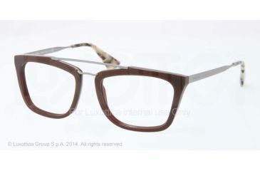 Image of Prada CINEMA PR18QV Eyeglass Frames DHO1O1-51 - Dark Brown Frame