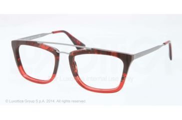 Image of Prada CINEMA PR18QV Eyeglass Frames RO01O1-51 - Red Havana Grad Red Frame