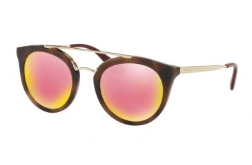 Image of Prada CINEMA PR23SSF Single Vision Prescription Sunglasses PR23SSF-USG5L2-52 - Lens Diameter 52 mm, Frame Color Striped Dark Brown
