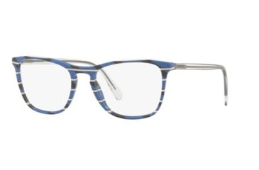 Image of Prada CONCEPTUAL PR08VVF Progressive Prescription Eyeglasses 3191O1-55 - Striped Grey Blue