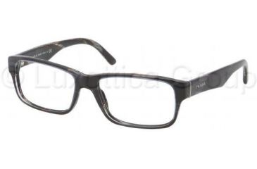Image of Prada Eyeglass Frames PR16MV EAR1O1-5516 - Top Striped Blue / Horn Frame